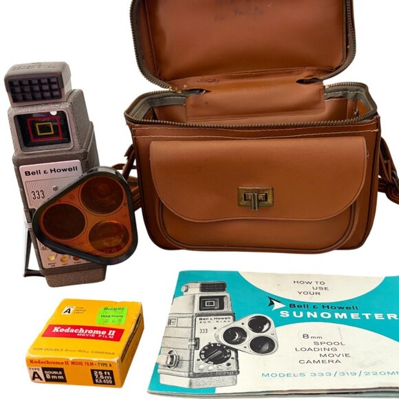 Bell and Howell Other - Vintage Film Movie Camera Camcorder Bell Howell Electric Eye 3 Lens 8mm w/Manual